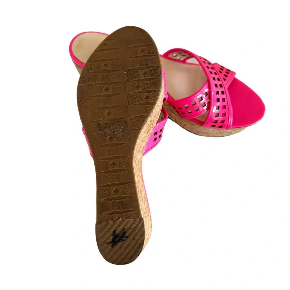 Kate Spade Patent Sandals Pink Wedges